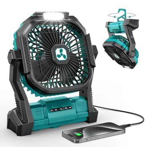 Portable Rechargeable Fan with LED Lantern (20000mAh)